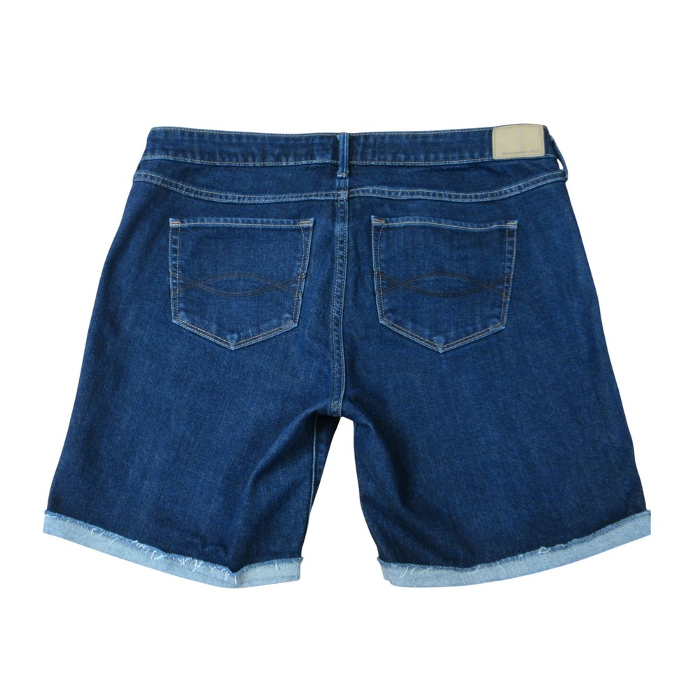 ABERCROMBIE & FITCH Boy Short Blue Denim Shorts Size 12 W 31  Bermuda Jean Jorts